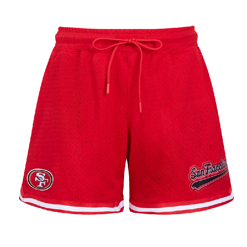 Energy Plan NFL SAN FRANCISCO 49ERS SCRIPT TAIL WOMEN'S MESH TAPE SHORT (RED)