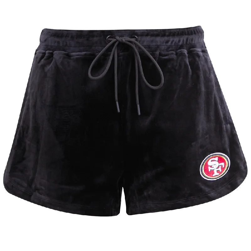 Age-reducing Style NFL SAN FRANCISCO 49ERS CLASSIC WOMEN'S VELOUR SHORT (BLACK)