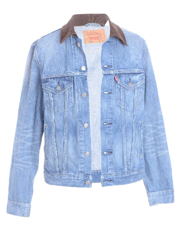 Creative Prints Reworked Brice Cord Collar Denim Jacket