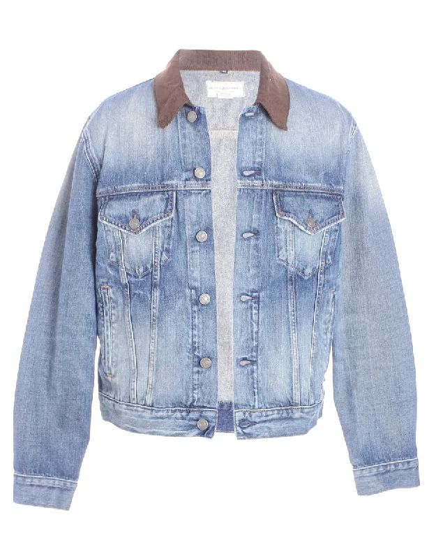 Fashion Selection Reworked Brice Cord Collar Denim Jacket