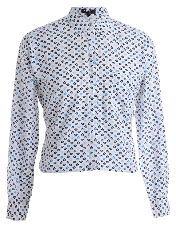 Sweet Breath Reworked Claire Cropped Long Sleeve Printed Shirt - XL