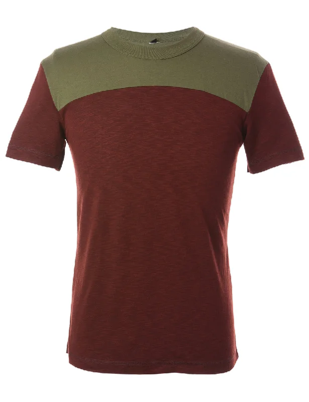 Fashion Touch Reworked Contrast Bib T-Shirt - XS