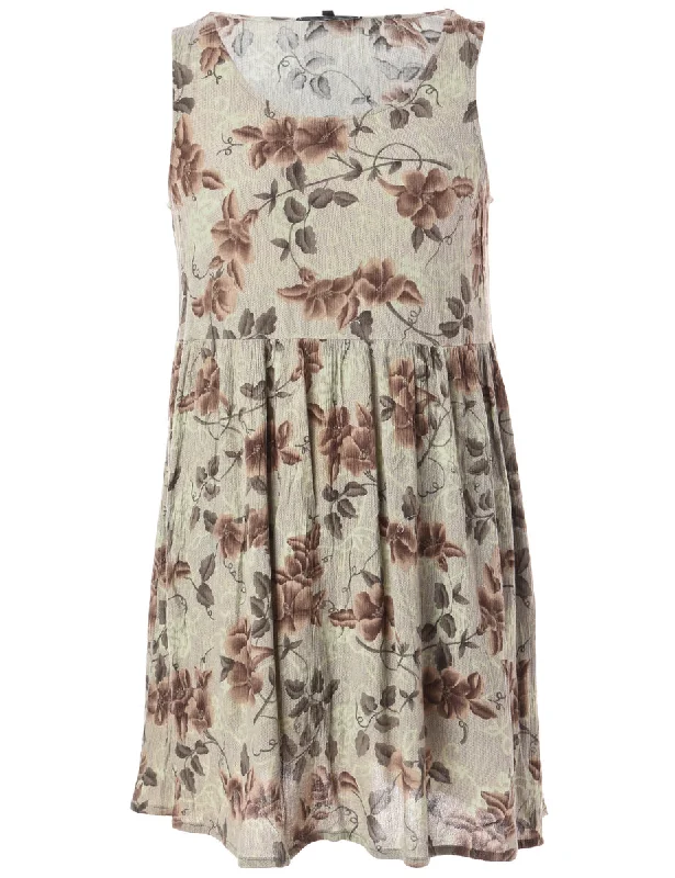 Relaxed Wear Reowrked Floral Short Dress