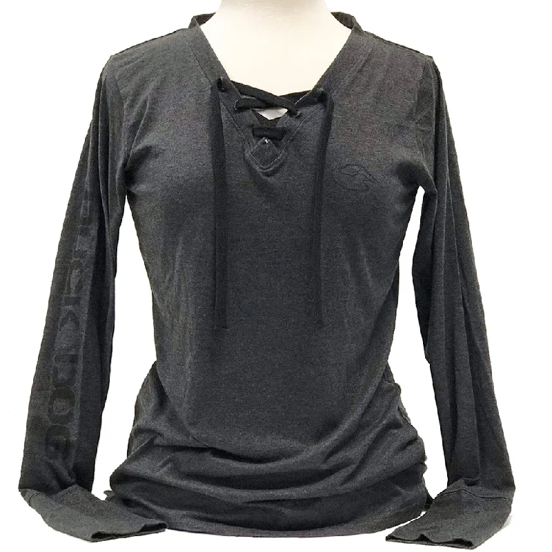 New Season Series Ladies L/S Lace Up V-neck