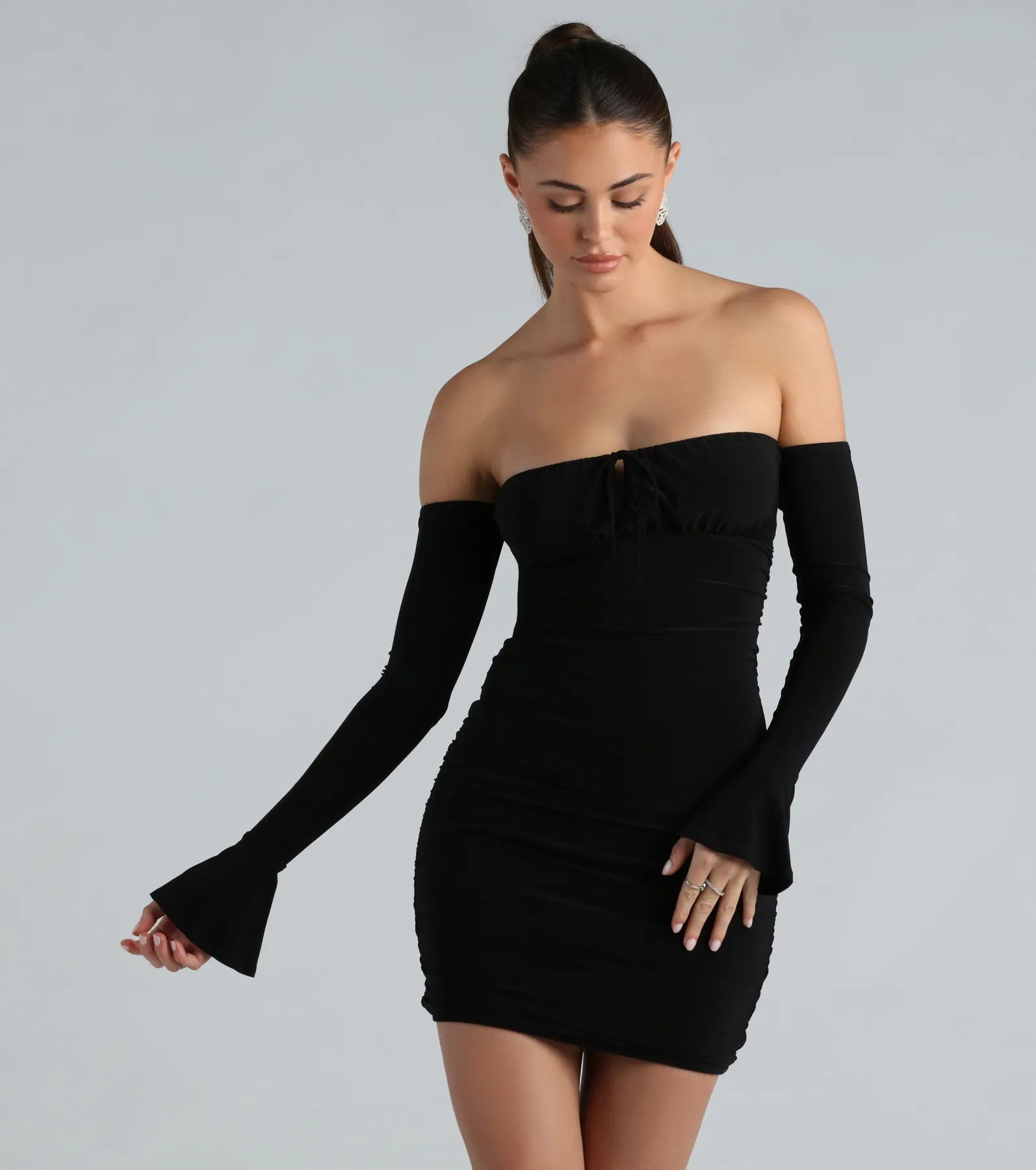 Modernism Make It Sexy Off-The-Shoulder Mini Dress