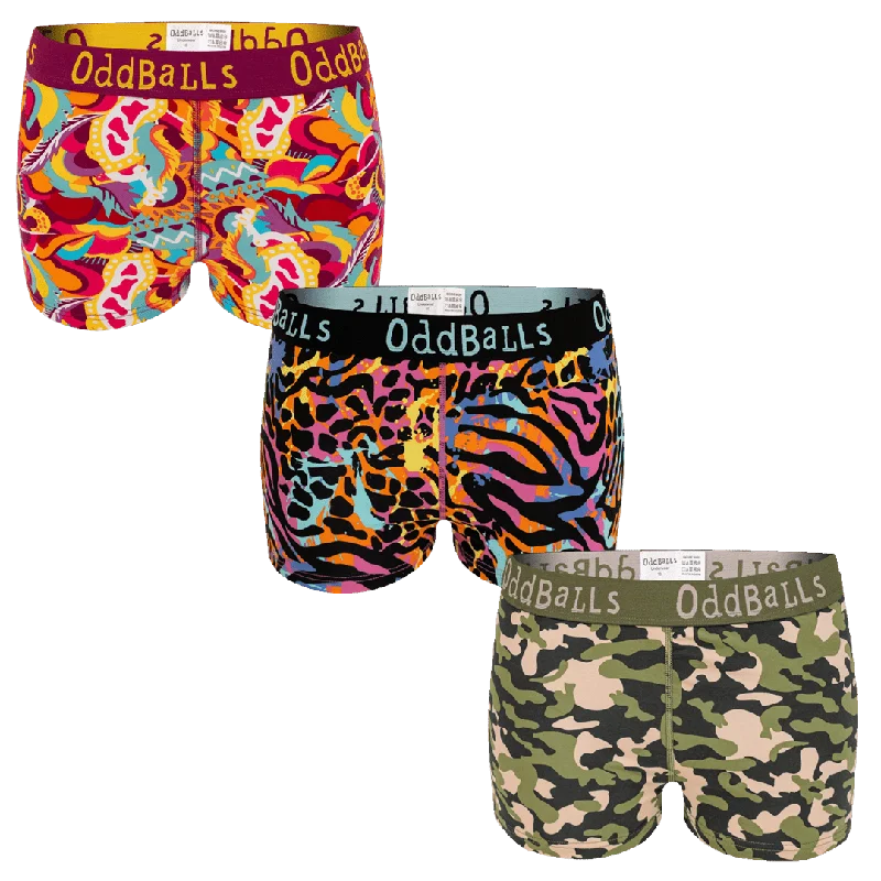 Daily Comfort Pattern Fusion Bundle - Ladies Boxer Shorts 3 Pack Bundle