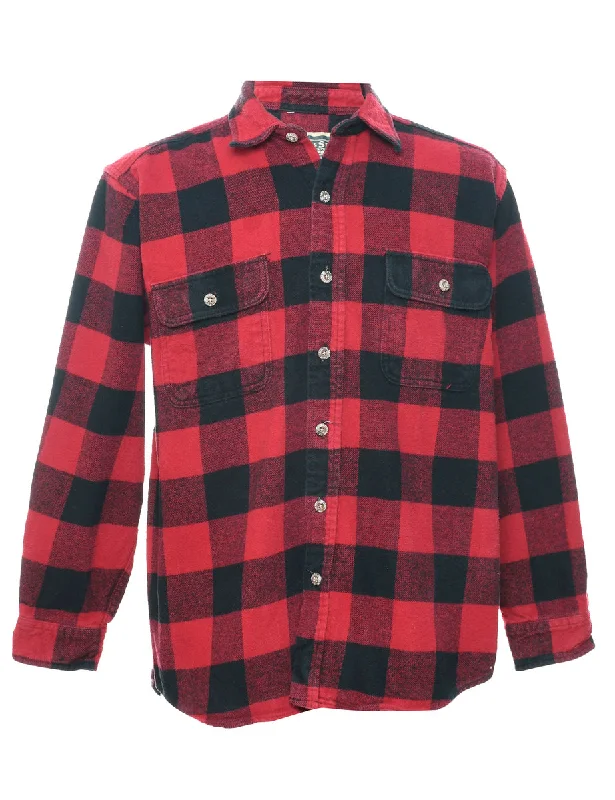 High-end Wear Red Buffalo Check Shirt - S