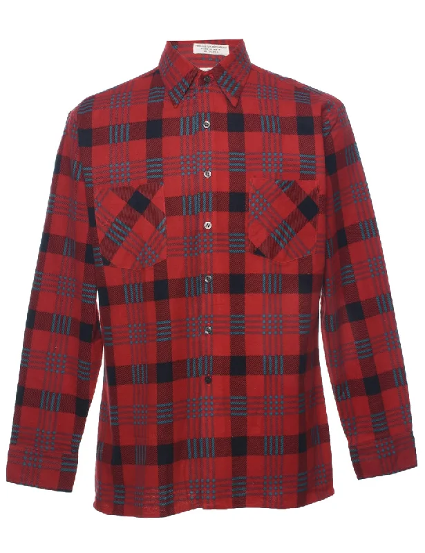 British Style Red Checked Shirt - M