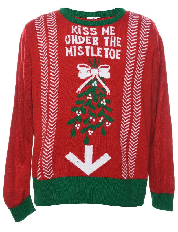 Weekend Wear Red Christmas Jumper - L