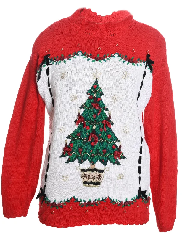 Soft Fabrics Red Christmas Jumper - L