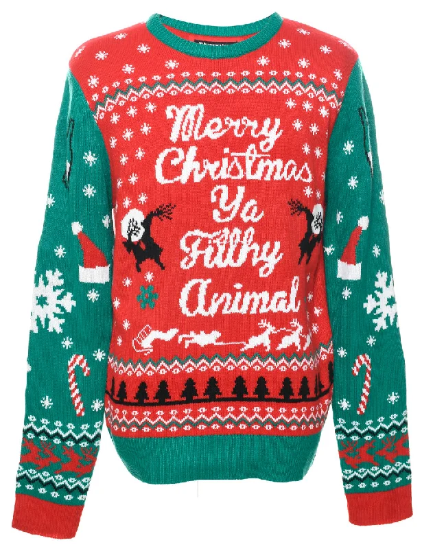Urban Comfort Red Christmas Jumper - L