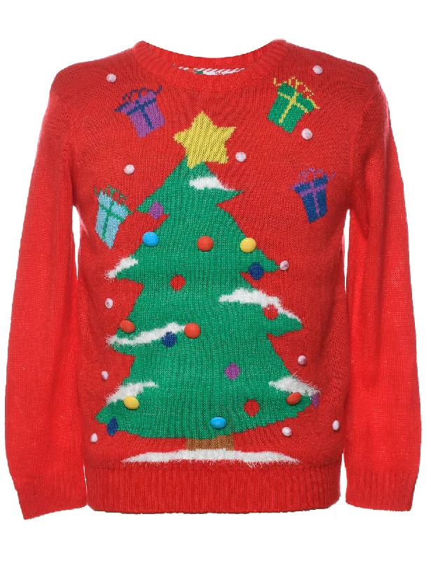 Layered Comfort Red Christmas Jumper - S
