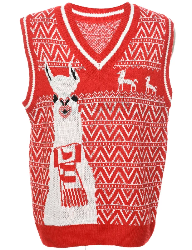 Fashion Comfort Red Christmas Vest - XL