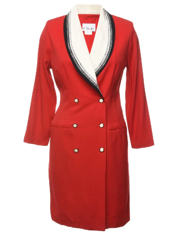 Effortless Outfits Red Coat Dress - L