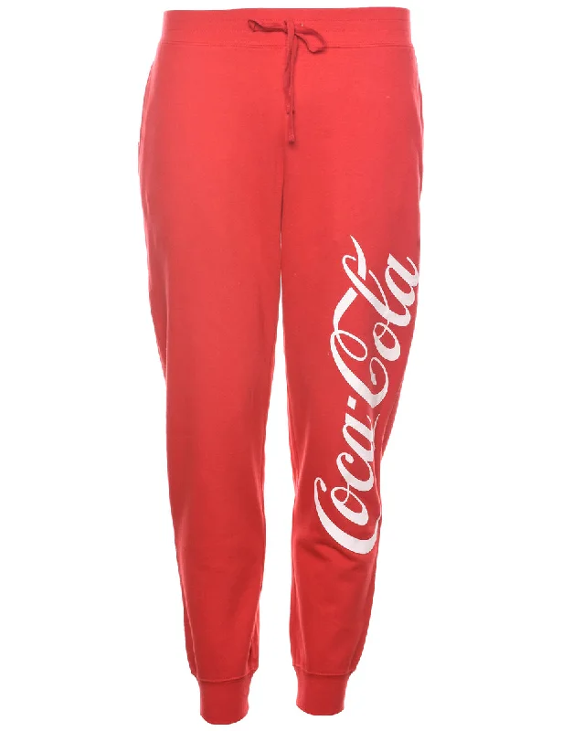 Cozy Fashion Red Coca Cola Jogging Bottoms - W30 L28