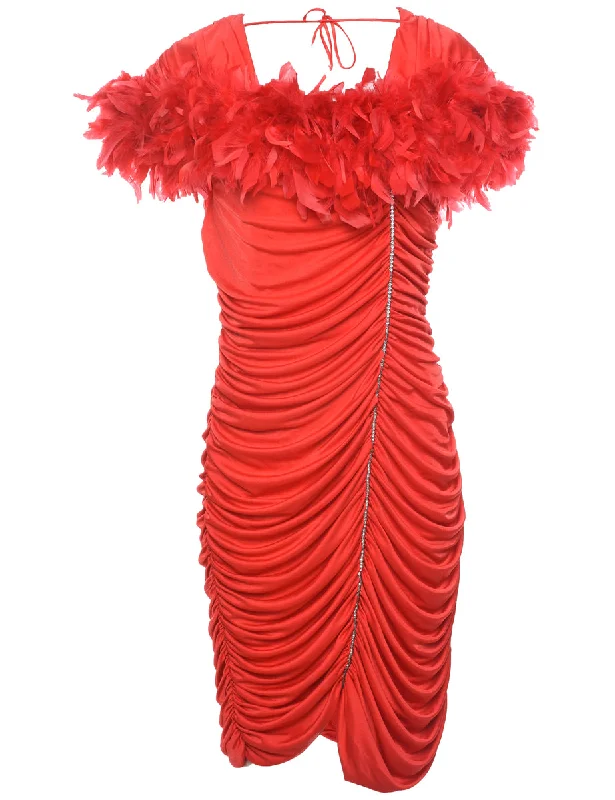 Stylish Casuals Red Evening Dress - L