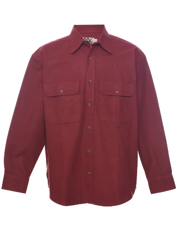 Casual Comfort Wear Red Flannel Shirt - L