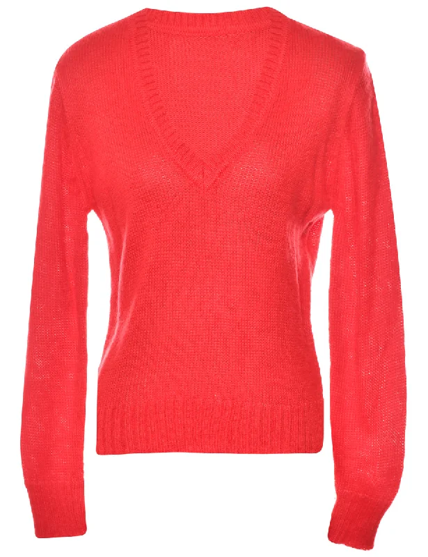 Classic Retro Red Jumper - M