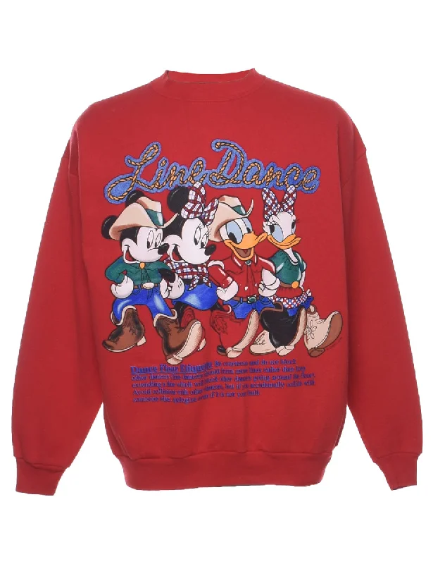 Beautiful Romance Red Line Dance Disney Cartoon Sweatshirt - L
