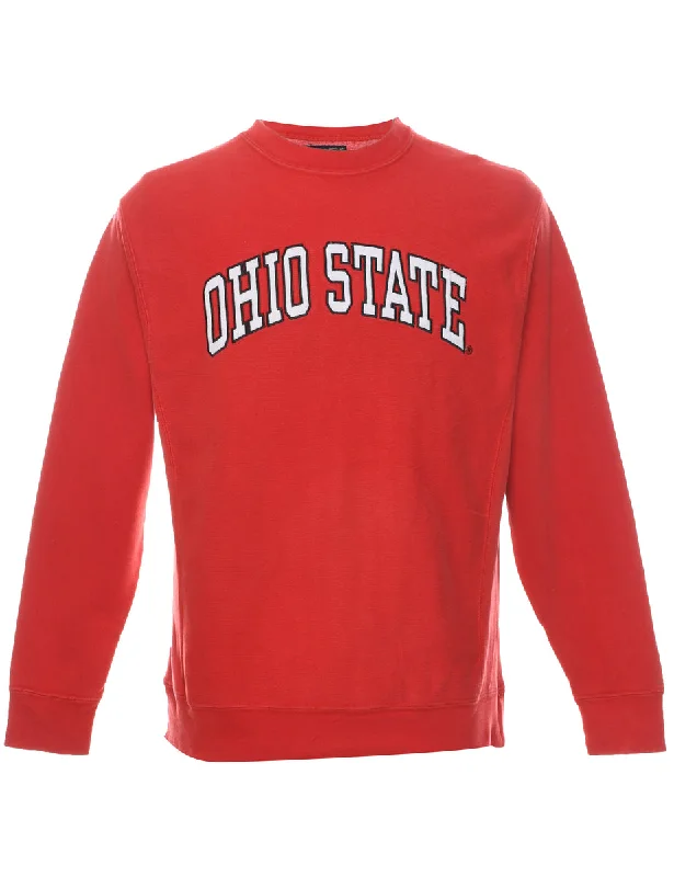 End Of The Year Red Ohio State Printed Sweatshirt - S