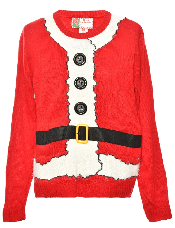 Classic Style Red & White Classic Christmas Jumper - M