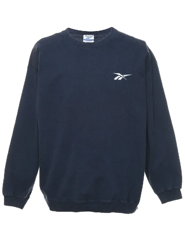 Celebrity Picks Reebok Navy Plain Sweatshirt - L