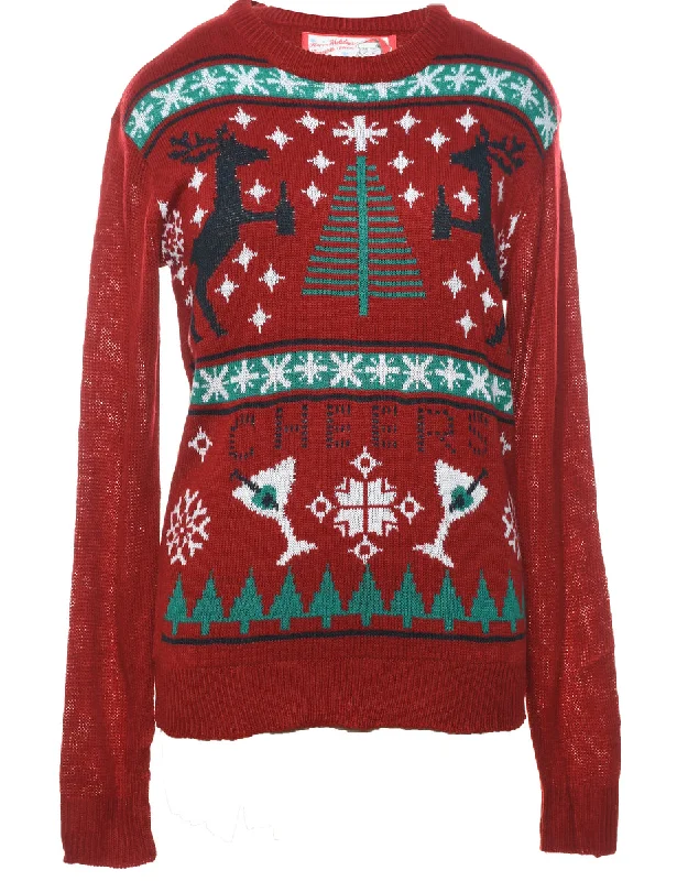 American Style Reindeer Christmas Jumper - S