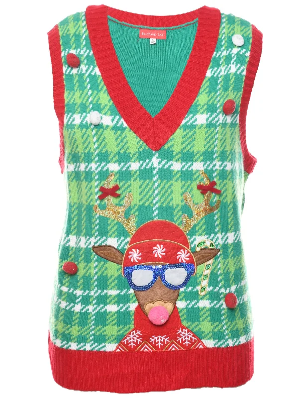 Energy Wear Reindeer Christmas Vest - L