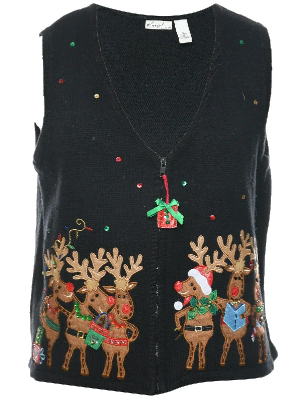 Modernism Reindeer Christmas Vest - XL