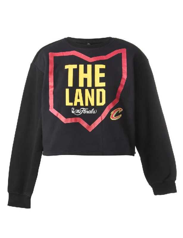 Comfortable Sweaters Reworked Ami Longer Crop Sweatshirt - L