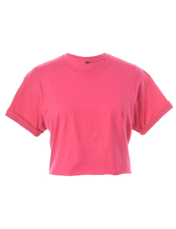 Innovative Design Reworked Bell Cropped Roll Sleeve T-Shirt - L
