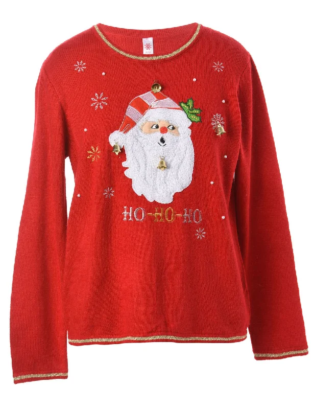Goddess Outfit Reworked Christmas Jumper With Bells - XL