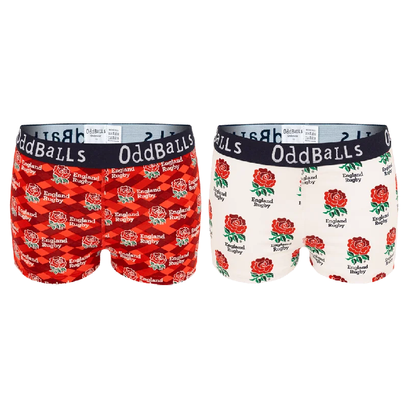 Casual And Versatile England Rugby Union Bundle - Home & Alternate Bundle - Ladies Boxer Shorts 2 Pack Bundle
