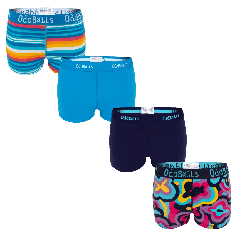 Effortless Elegance Sapphire Bundle - Ladies Boxer Shorts 4 Pack Bundle