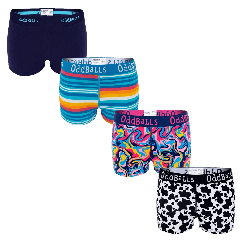 Warm Comfort Skyline Bundle - Ladies Boxer Shorts 4 Pack Bundle