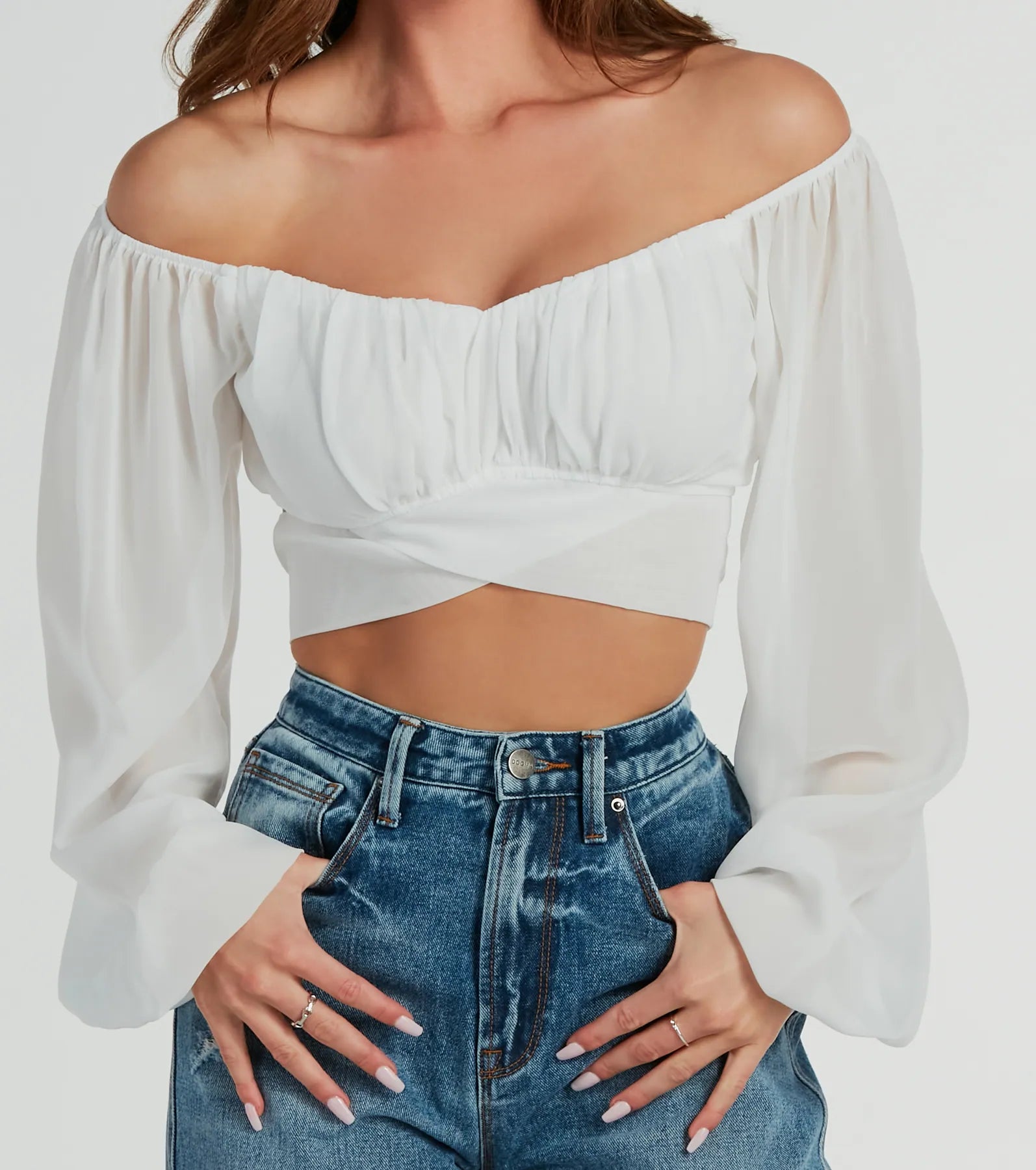 Minimal Style Such A Daydream Chiffon Crop Top