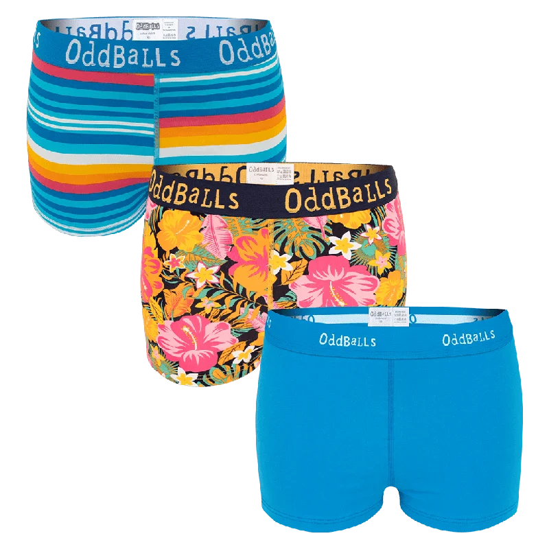 Breathable Style Sunset Bundle - Ladies Boxer Shorts 3 Pack Bundle