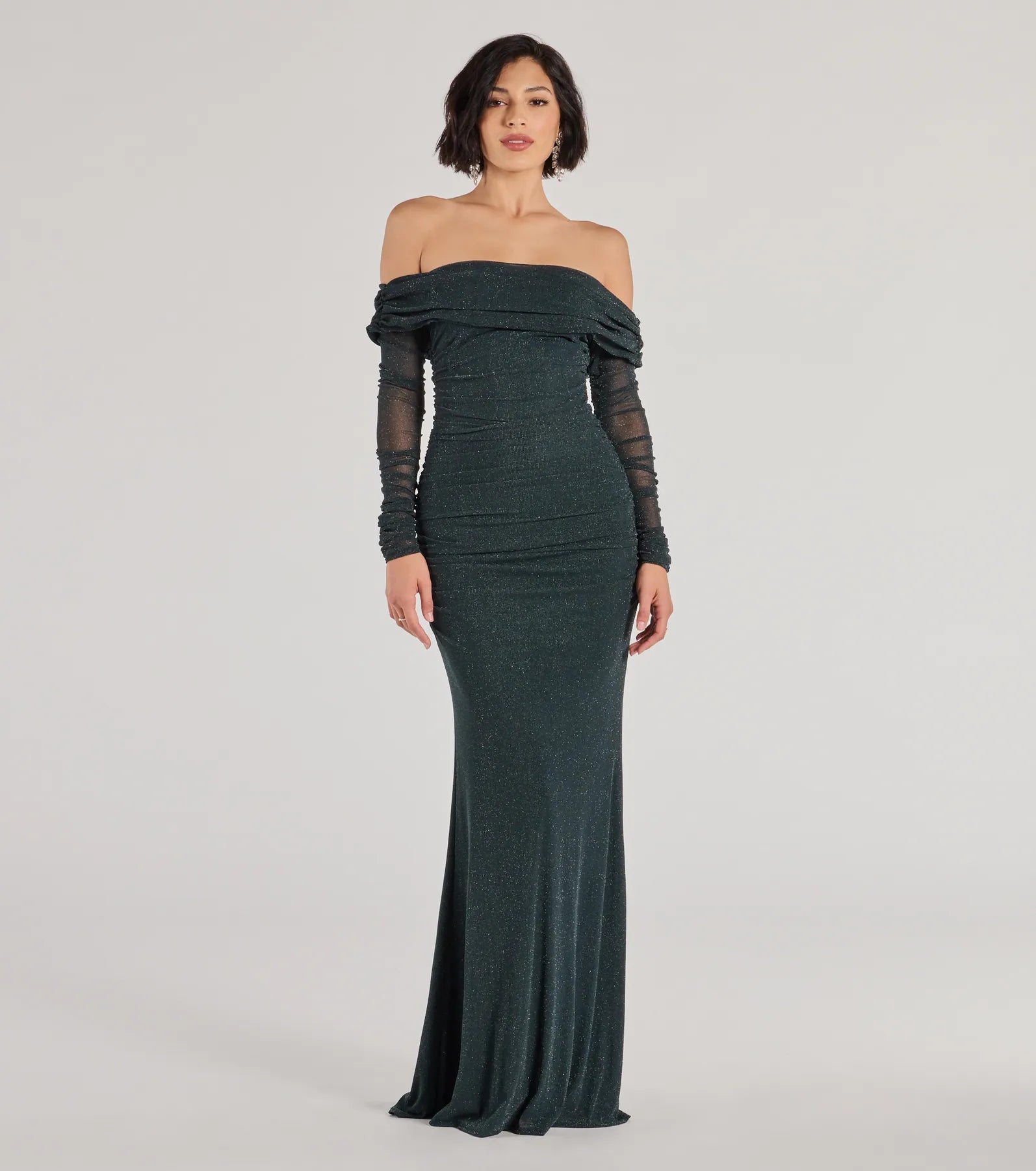 Double-sided Wear Tova Off The Shoulder Glitter Mermaid Dress