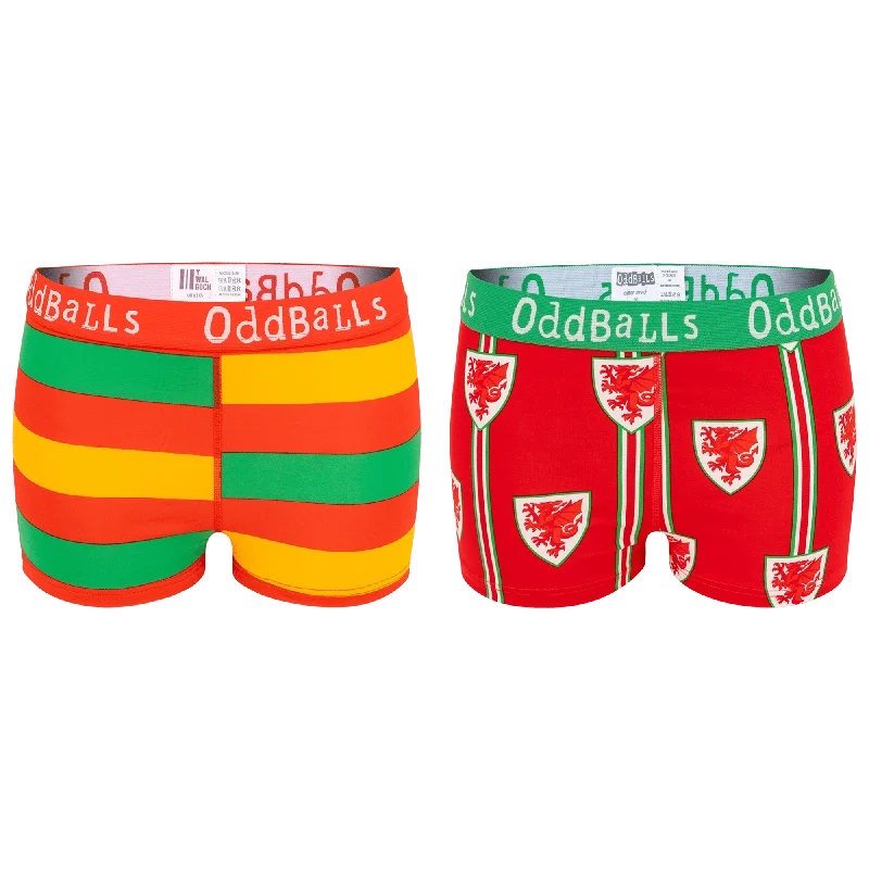 Stylish Fit FA Wales Bundle - Ladies Boxer Shorts 2 Pack Bundle
