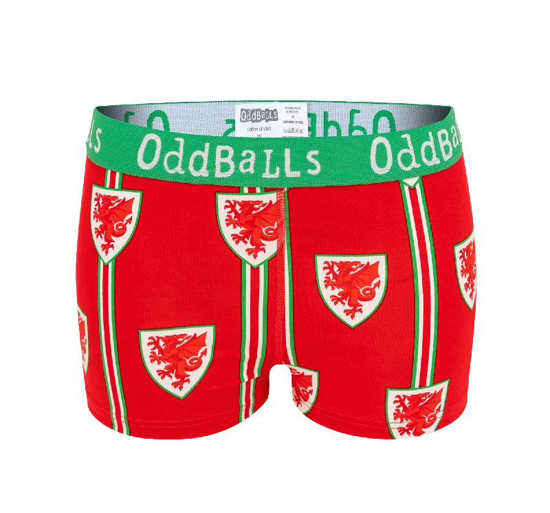 Personalized Wear FA Wales Red & Green - Ladies Boxers